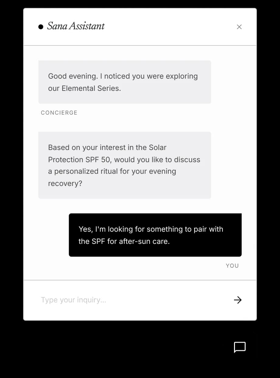 Sana AI assistant interface