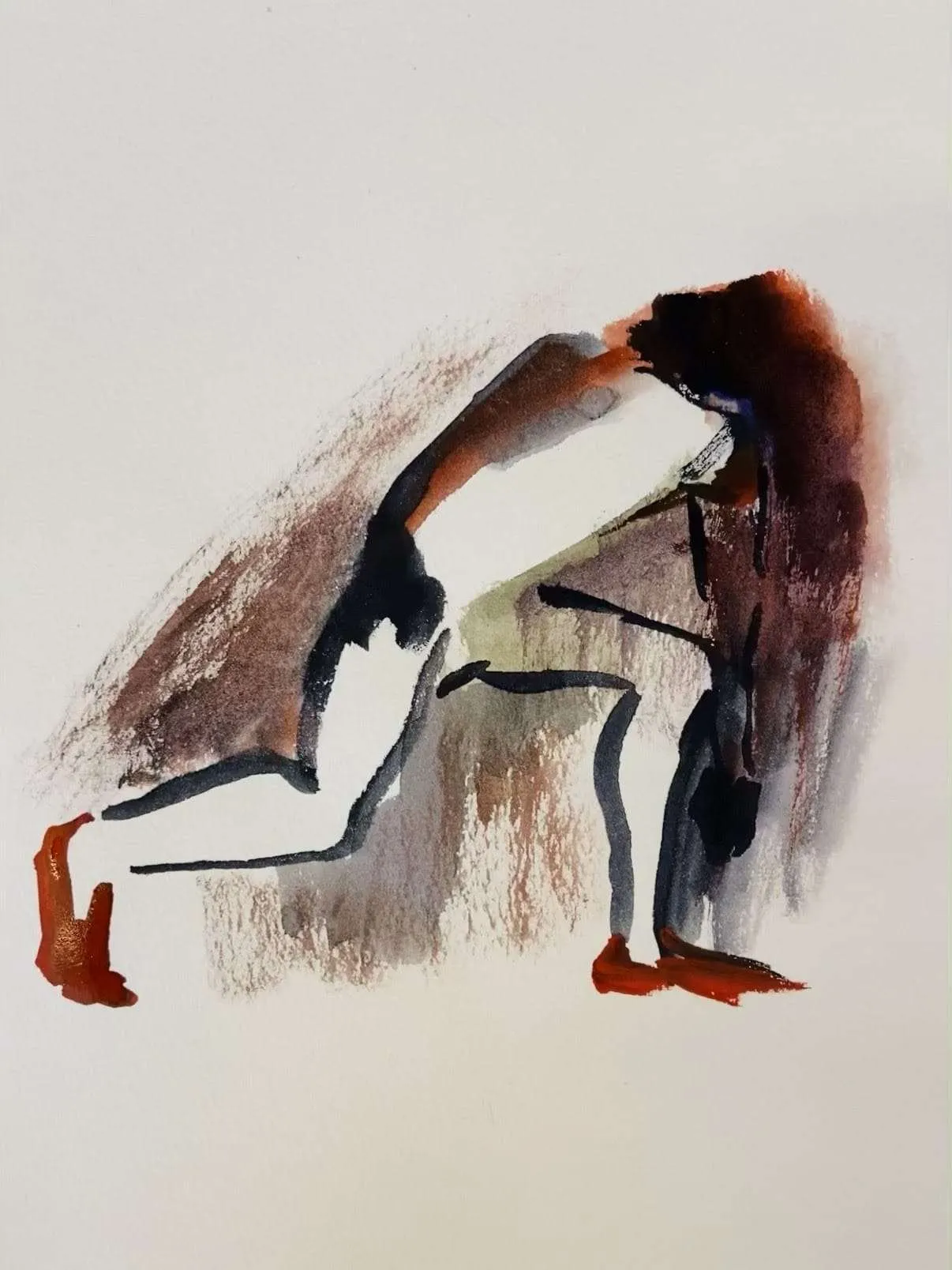 Watercolor figure study