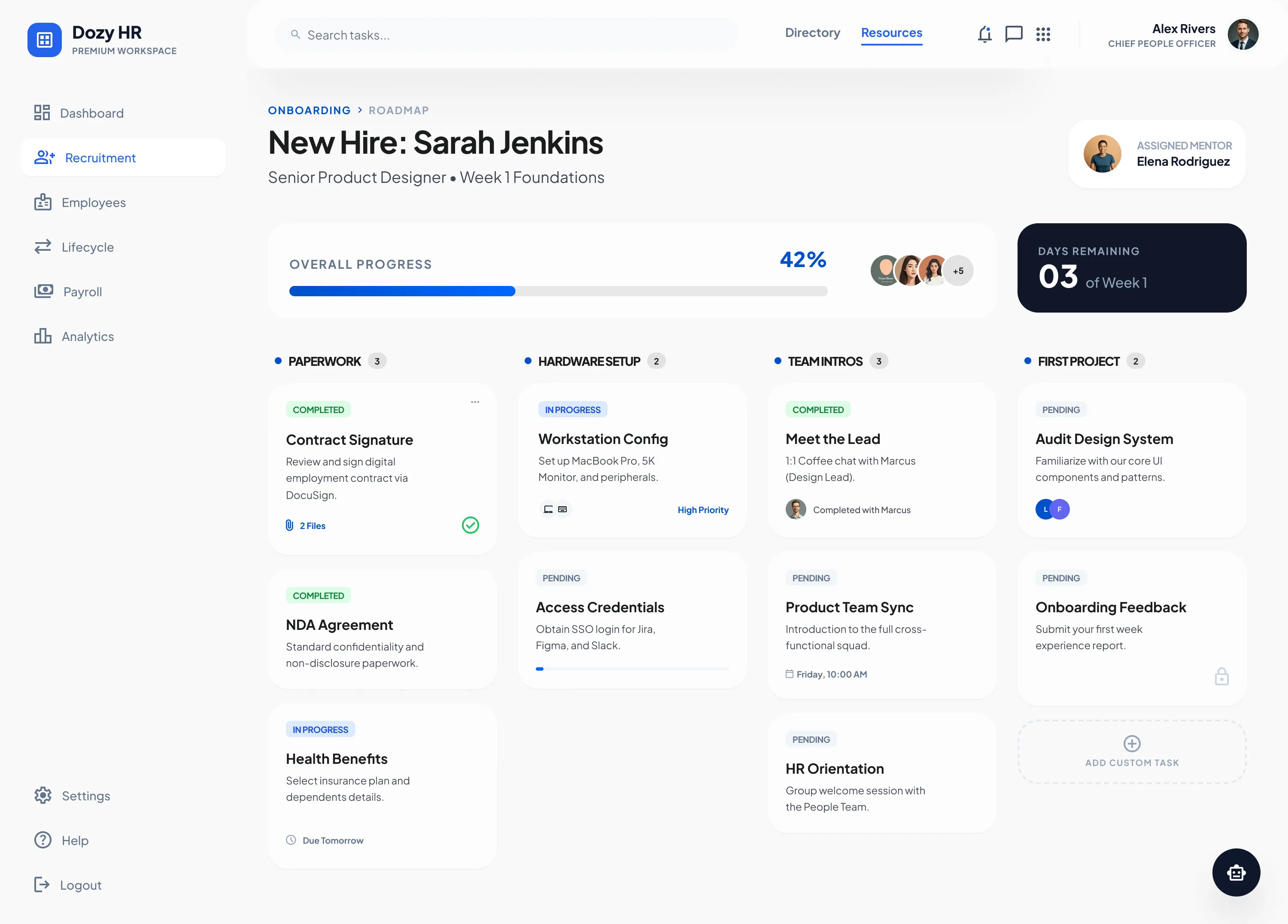 Onboarding — employee lifecycle entry point