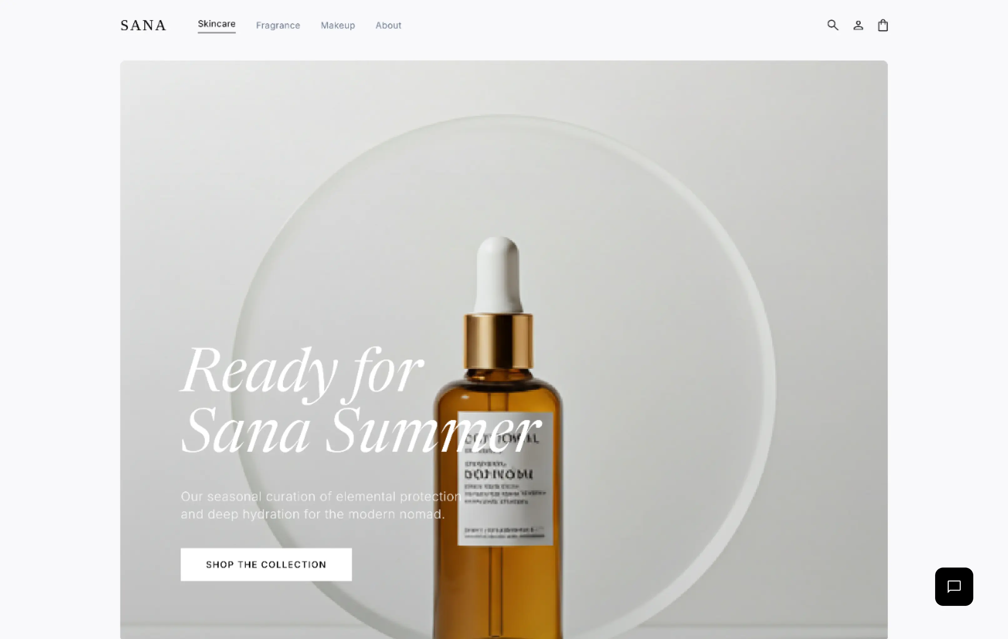 Homepage - skin profile active state