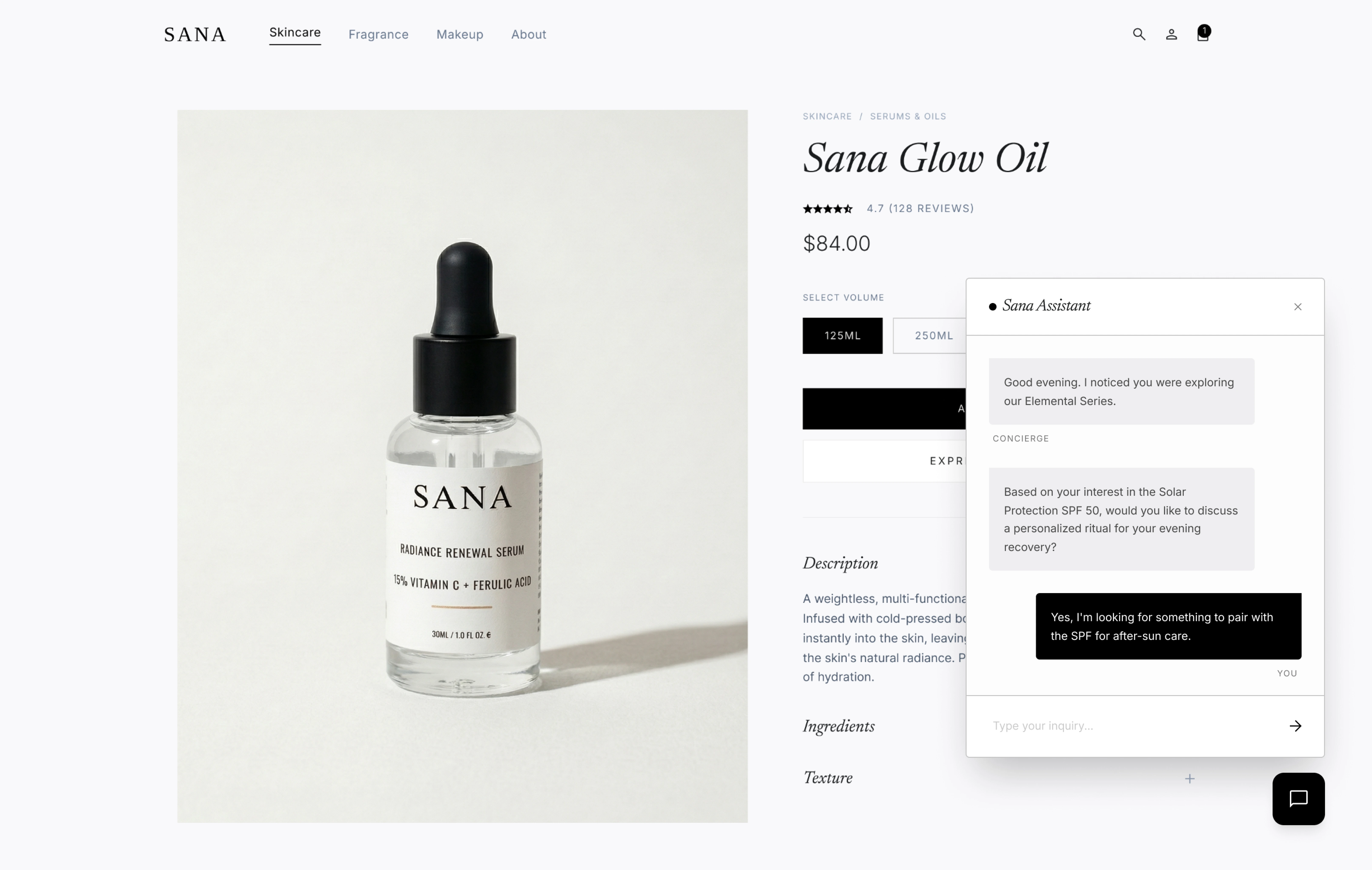 Product detail - ingredient transparency + AI context