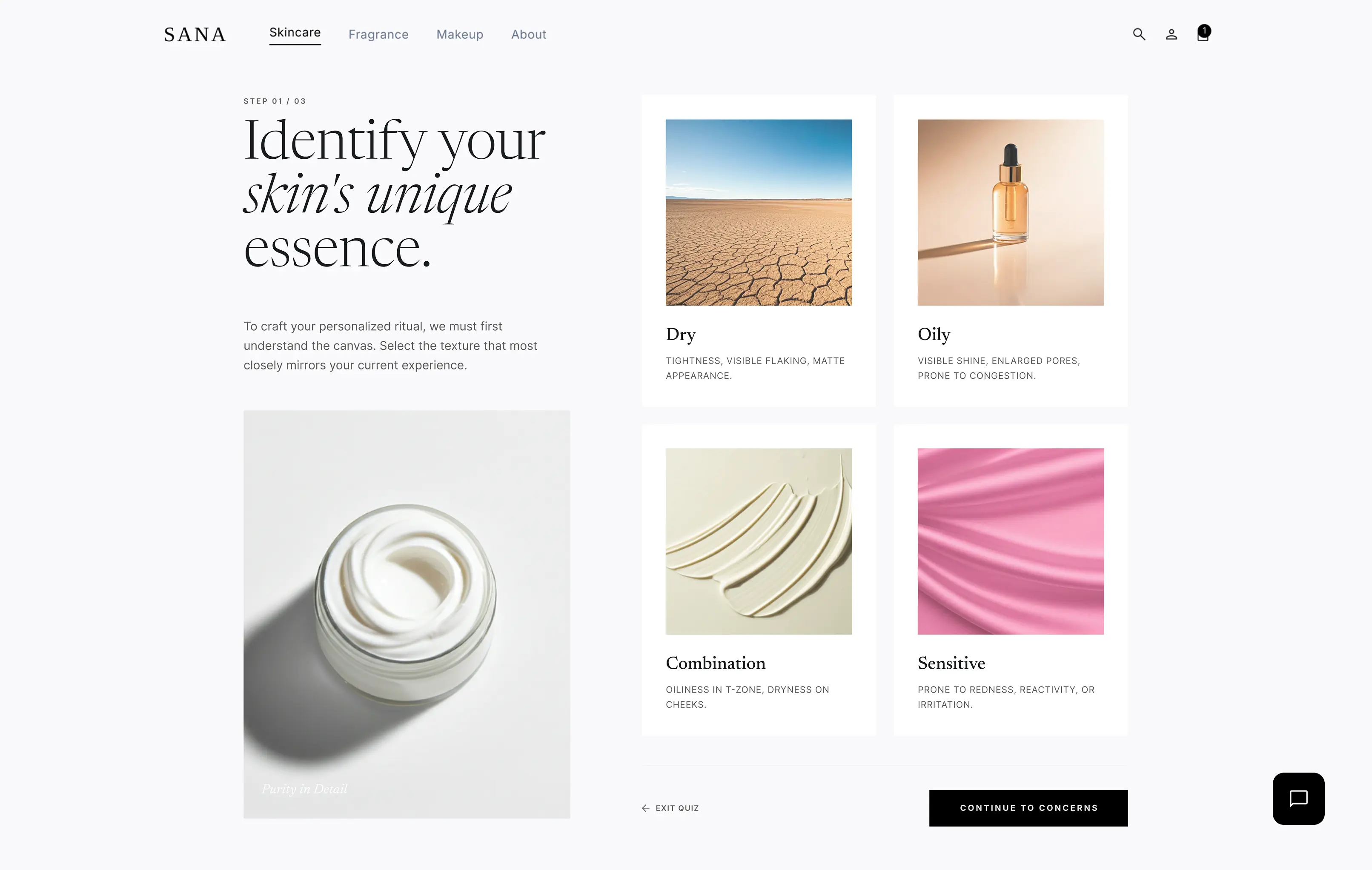 Diagnostic quiz - building the skin profile